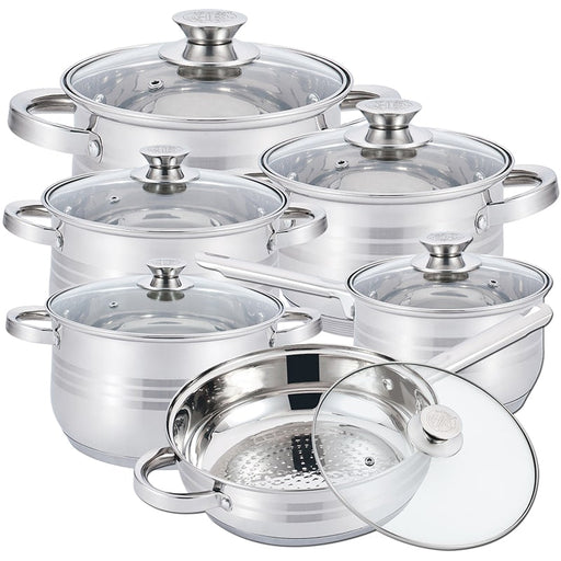 Batería de Cocina de Acero Inoxidable: Eficiencia Culinary en 12 Piezas | BronKitchen® -Bronmart