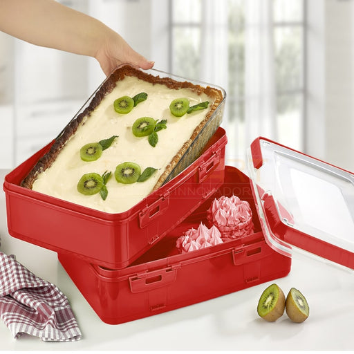 Caja de Transporte para Pasteles Dúplex Rojo - Transporta tus Creaciones con Estilo | BronKitchen© - Bronmart