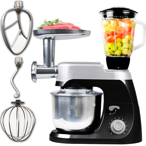 Robot Amasadora de pie 3 en 1 de 800W con acción de golpe planetario - Negro | BronKitchen©