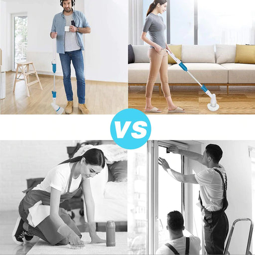 Fregadora ,giratoria ,eléctrica, cepillo, de, limpieza, Turbo, limpiador ,de ,baño ,recargable ,inalámbrico ,con mango, de ,extensión, cepillo, adaptable, bañera,