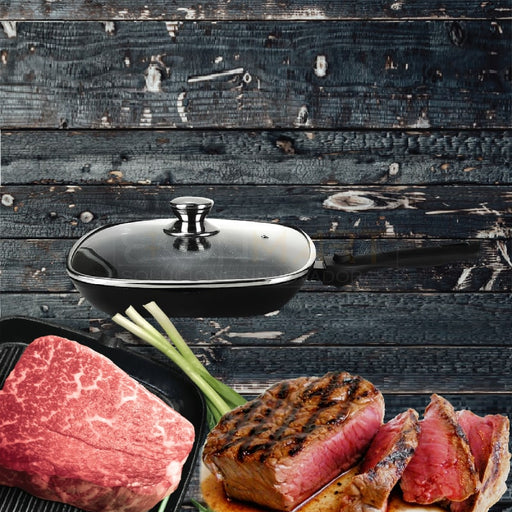 Sartén Grill con Tapa y Asa Desmontable _ BronKitchen©,IM-GRLD28DFM (1)-min,sarten-asadora-de-piedra-royalty-line-grill-marmol-rl-ag24m-rl-ag28m-cuadrada,sarten grill,sartén parrilla,sartenes para parrilla de induccion,sarten parrillero,sarten tipo parrilla,sarten para parrilla,Gotoll Sartén Parrilla 28cm,Grill Asador con Rayas,Sartén Grill Cuadrada Plancha de Aluminio Fundido con Antiadherente,Apto para Todo Tipo de Cocinas Incluido Inducción, Libre de PFOA