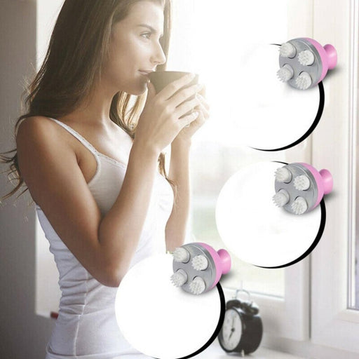 Masajeador de cabeza eléctrico inalámbrico, masajeador de cuero cabelludo, masaje corporal impermeable, cuidado de la salud, hombro, cuello, tejido profundo, masaje de amasamiento