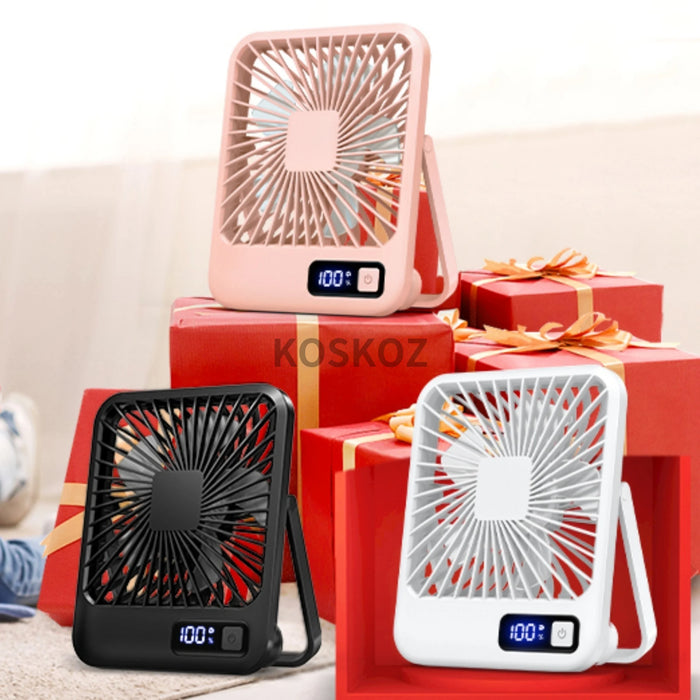 Ventilador de Escritorio Plegable USB Recargable 5 Velocidades con Pantalla Digital | BronAir©