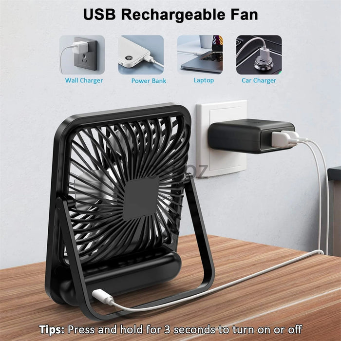 Ventilador de Escritorio Plegable USB Recargable 5 Velocidades con Pantalla Digital | BronAir©