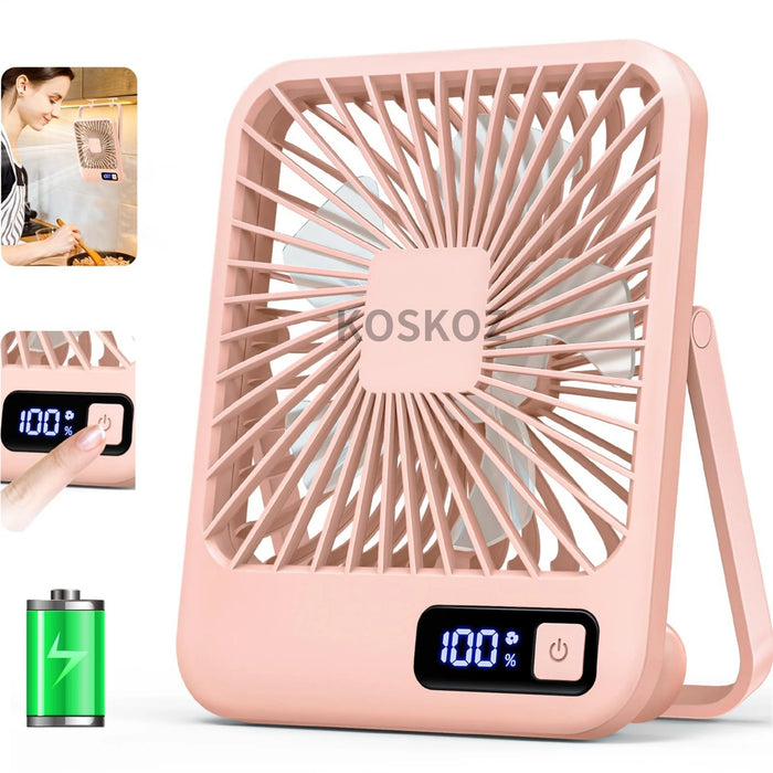 Ventilador de Escritorio Plegable USB Recargable 5 Velocidades con Pantalla Digital | BronAir©