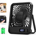 Ventilador de mesa portátil USB recargable con pantalla de batería