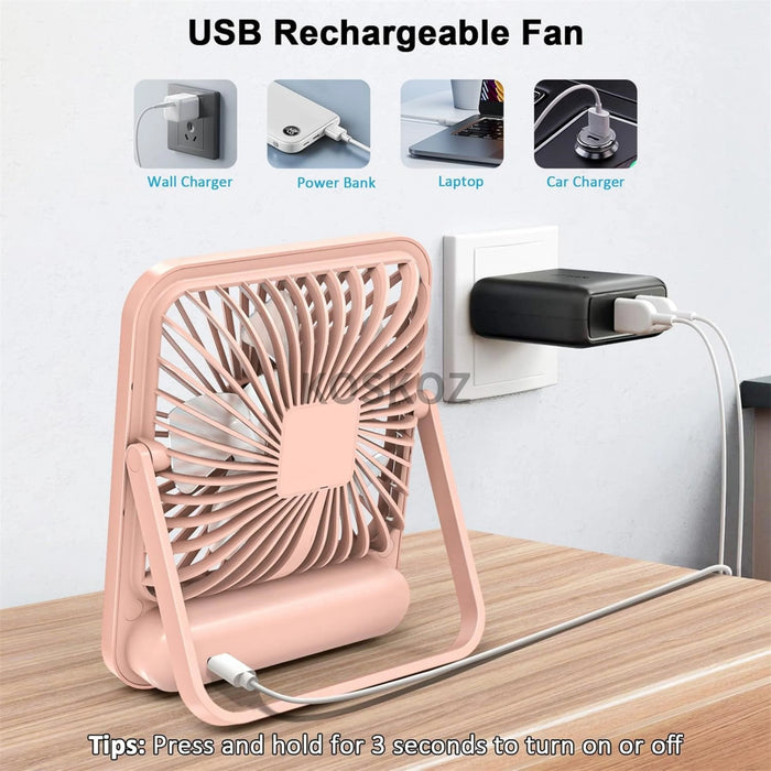 Ventilador de Escritorio Plegable USB Recargable 5 Velocidades con Pantalla Digital | BronAir©