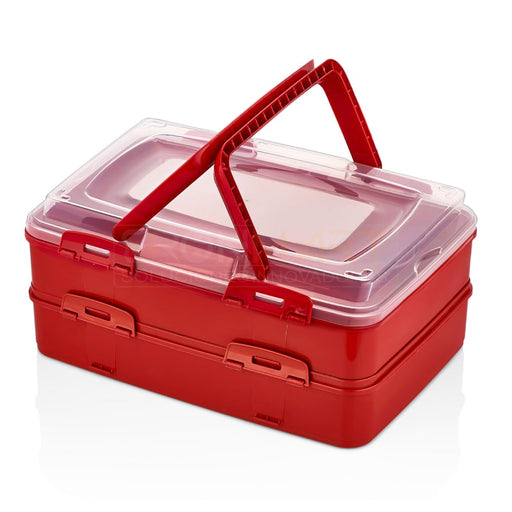 Caja de Transporte para Pasteles Dúplex Rojo - Transporta tus Creaciones con Estilo | BronKitchen© - Bronmart