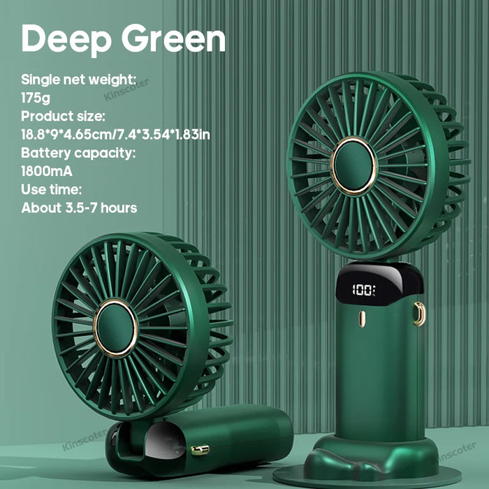 Mini Ventilador USB Portátil Plegable | 5 Velocidades Colgante Cuello Recargable Manos Libres