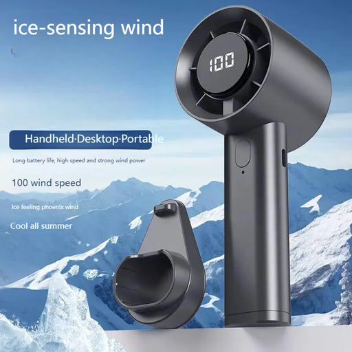 Mini ventilador recargable USB con pantalla LED 100 velocidades