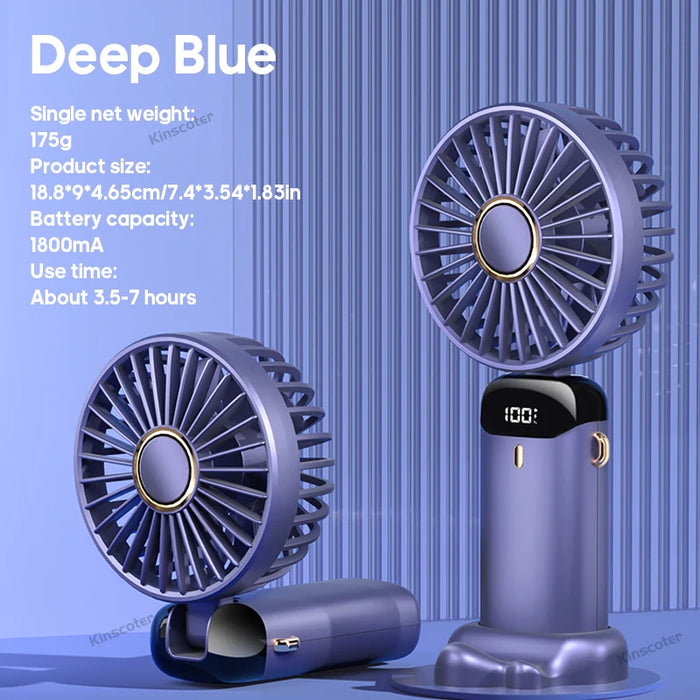 Mini Ventilador USB Portátil Plegable | 5 Velocidades Colgante Cuello Recargable Manos Libres