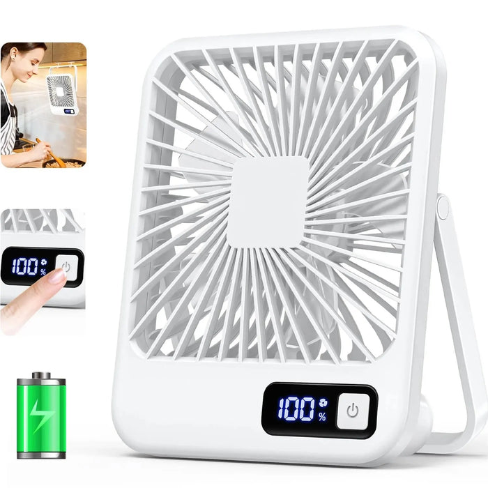 Ventilador de Escritorio Plegable USB Recargable 5 Velocidades con Pantalla Digital | BronAir©