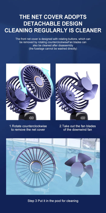 Mini Ventilador USB Portátil Plegable | 5 Velocidades Colgante Cuello Recargable Manos Libres