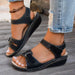 Sandalias ortopédicas mujer Élise Comfort vista frontal color negro
