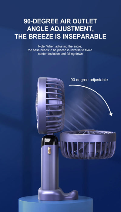 Mini Ventilador USB Portátil Plegable | 5 Velocidades Colgante Cuello Recargable Manos Libres