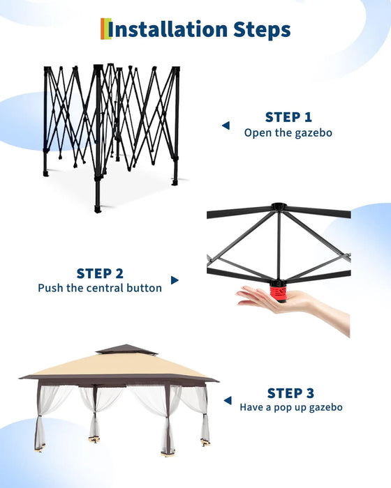 Carpa Portátil 3x3M Impermeable con Mosquitera UV50+