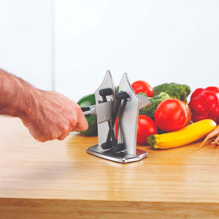  Afiladores de cuchillos - Afilador de cuchillos de cocina de  ángulo de ajuste automático para cuchillos de hoja recta, cuchillos  dentados y tijeras : Hogar y Cocina
