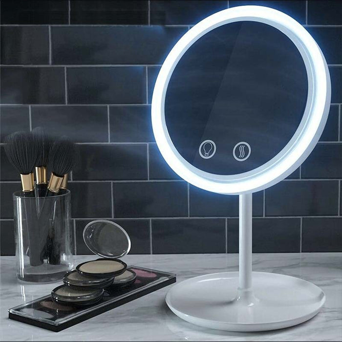 Espejo de tocador para maquillaje con luz LED y Ventilador