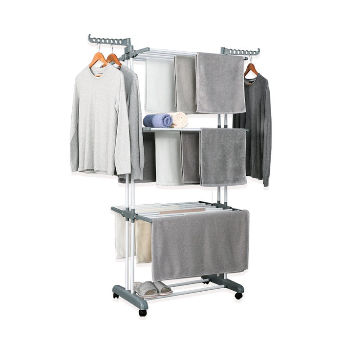 Nueve tendederos verticales, plegables y extensibles, para secar la ropa en  interior o exterior ahorrando espacio