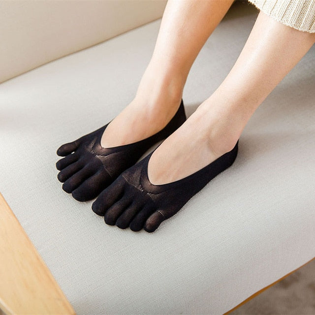 6 pares Sockshop Calcetines negros de agarre suave para mujer con talón y  dedo del pie 6-10.5 US GG11, Negro 